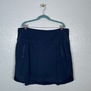 Athleta Women Plus Size 2X Navy Blue Fairway Golf Skort 18" Skirt Pockets Lined